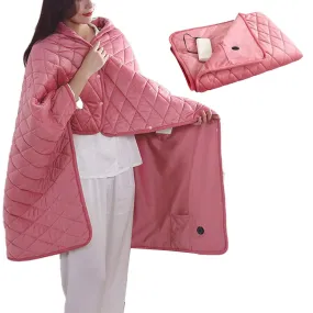140x100cm Electric Blanket 3 Heat Settings USB Heated Blanket Wearable Pink