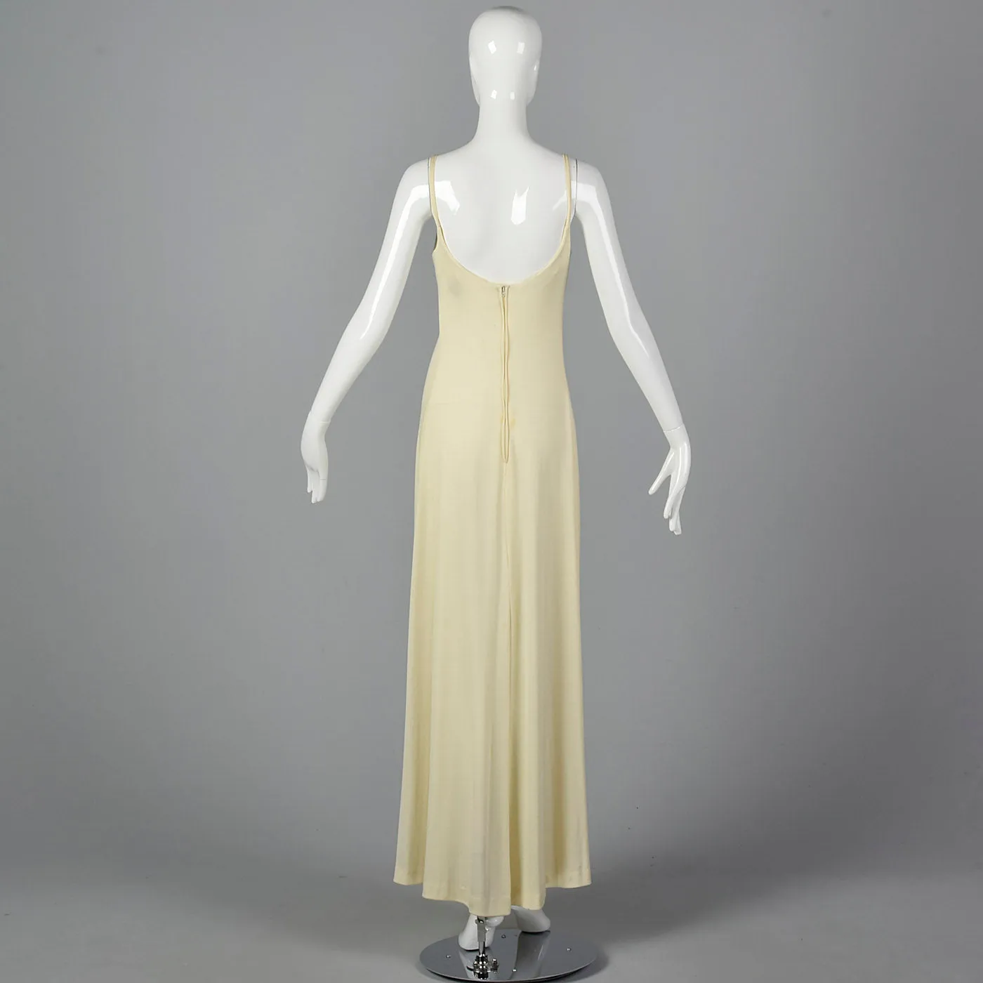 1970s Hand Painted Maxi Dress and Matching Shawl