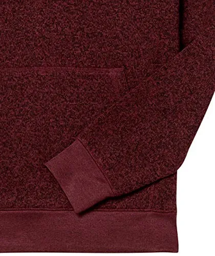 Amazon Brand - Goodthreads Men's Sweater-Knit Fleece Long-Sleeve Half-Zip Hoodie, Burgundy, Small