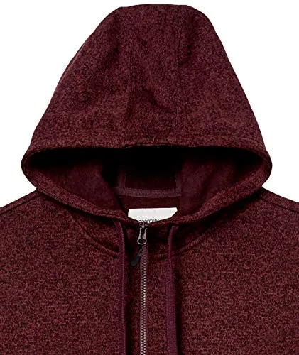 Amazon Brand - Goodthreads Men's Sweater-Knit Fleece Long-Sleeve Half-Zip Hoodie, Burgundy, Small