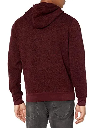 Amazon Brand - Goodthreads Men's Sweater-Knit Fleece Long-Sleeve Half-Zip Hoodie, Burgundy, Small