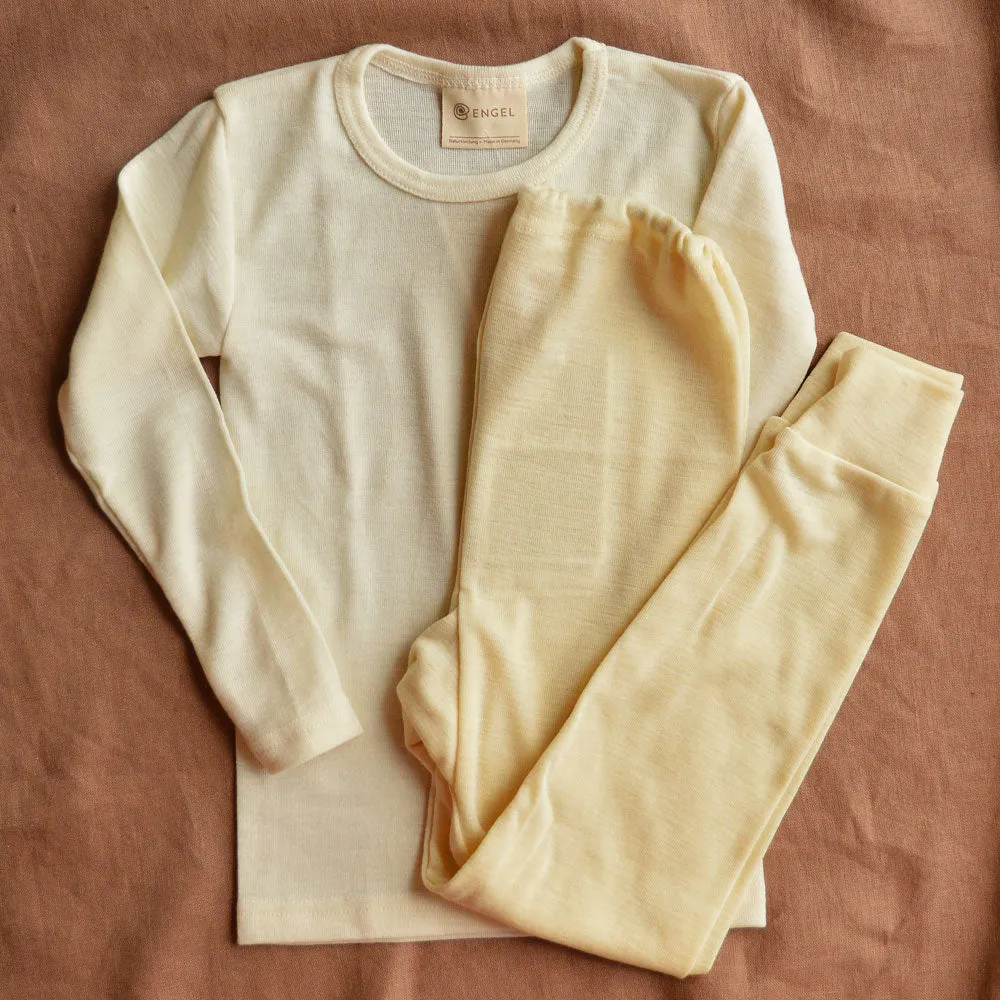 Child's Long Johns / PJ Bottoms - 100% Organic Merino Wool - Natural (1-12y)