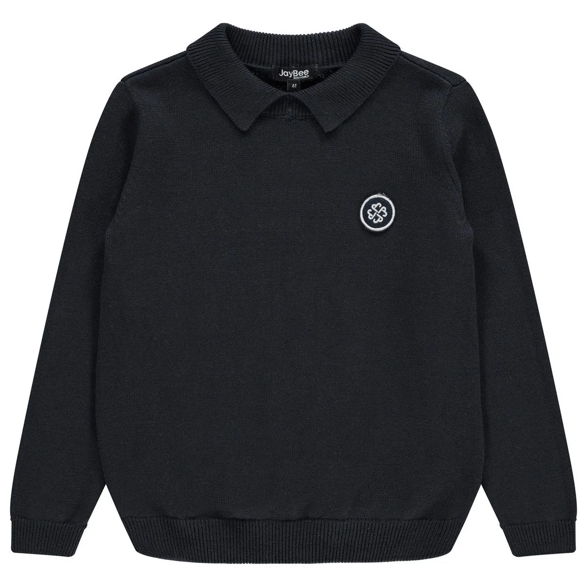 Jaybee Navy Textured Polo Sweater