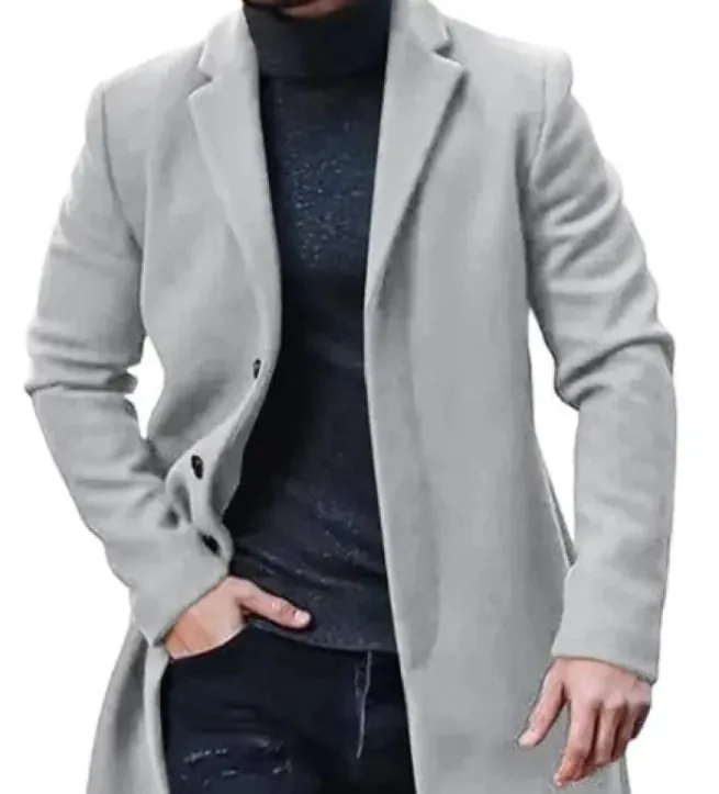 Men's Thickened Tweed Coat Jacket