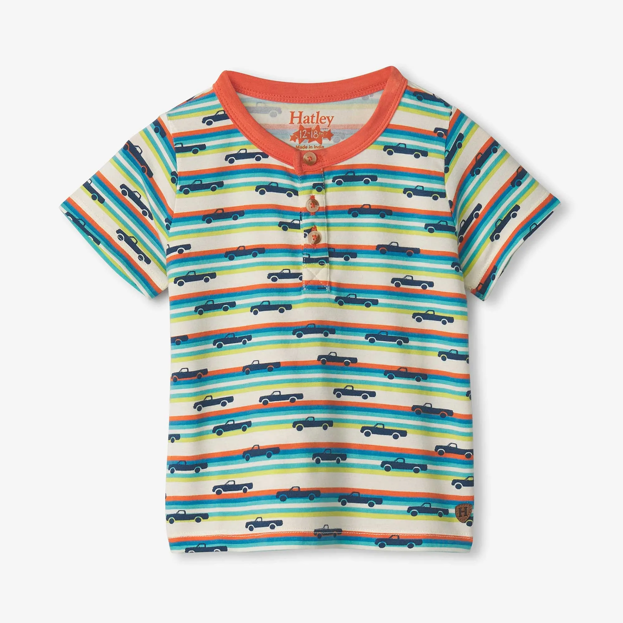 Pick Up Truck Bamboo Henley Tee