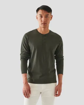 Pima cotton stretch Henley - Nori