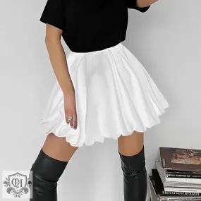 Satin Pleated A-Line Skirt