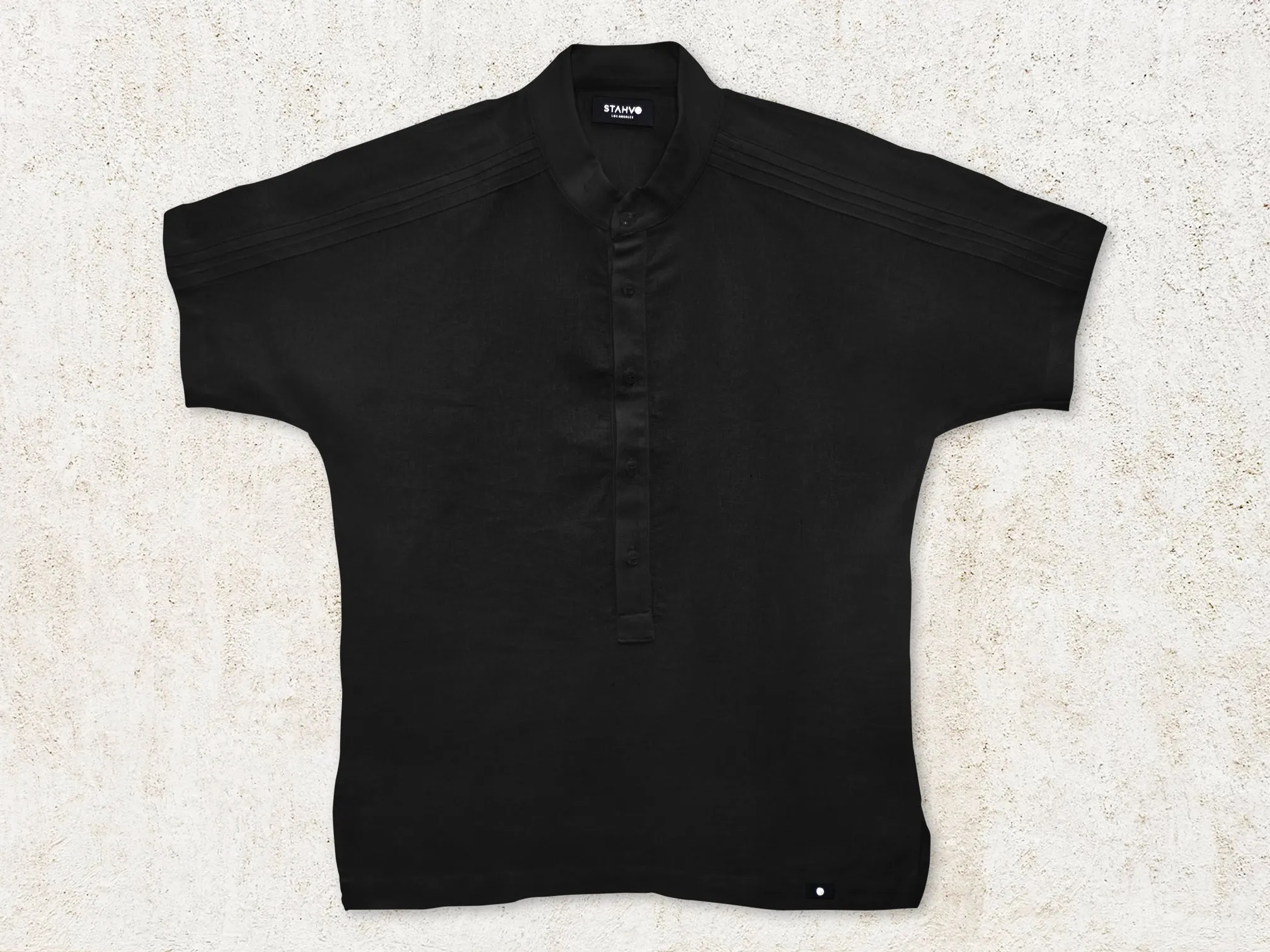 THE ROVI HENLEY SHIRT - Black