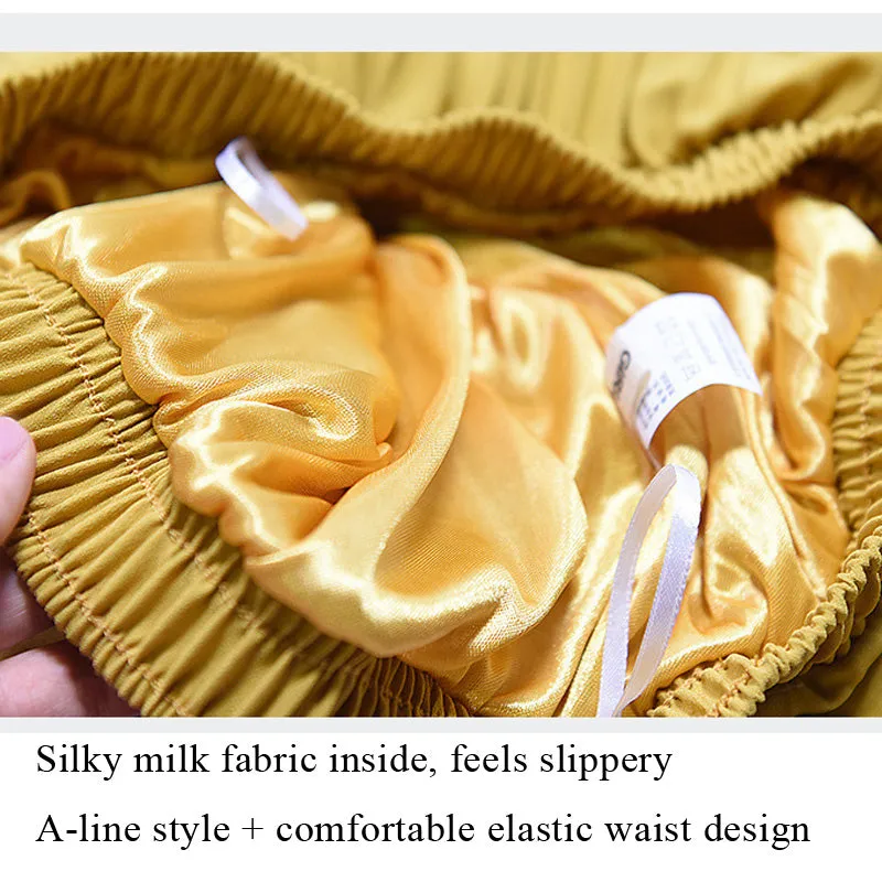 Vintage Chiffon High-Waist Pleated Long Skirt