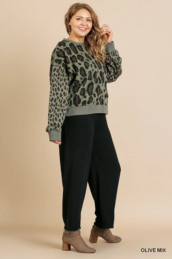 Wild Leopard Top, Olive